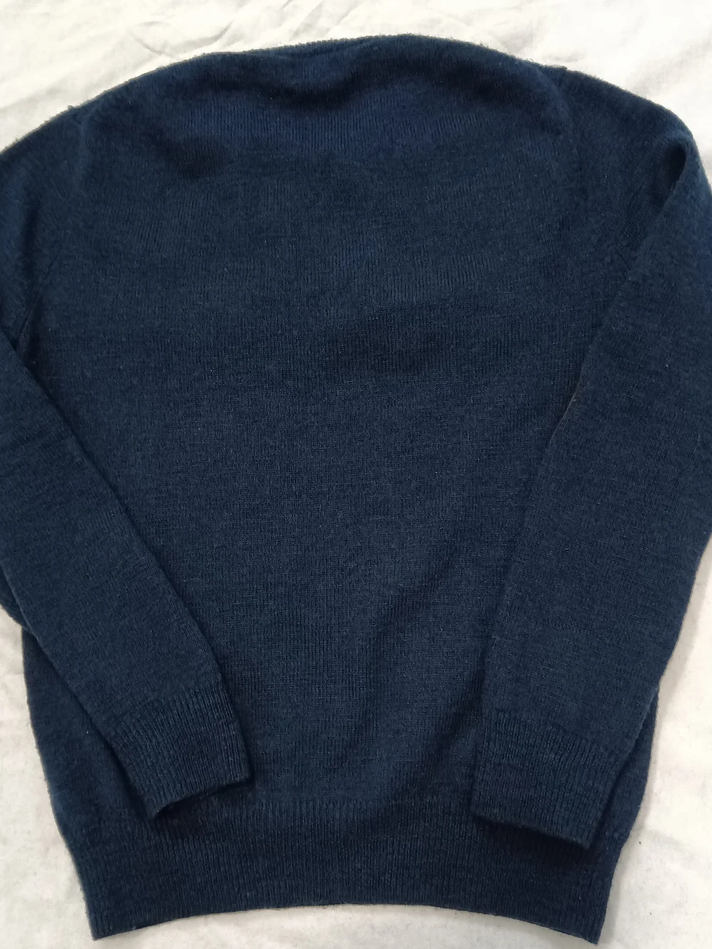 J. Crew Cable-Knit Crewneck Wool Med Slim Sweater Navy Blue Elbow Patches